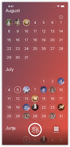 Calendar UI screenshot
