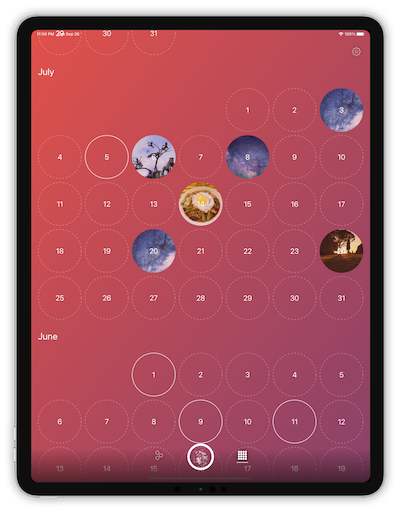 iPad Screenshot Calendar